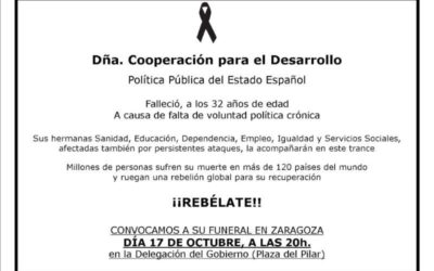 Funeral por la política pública de Cooperación al Desarrollo