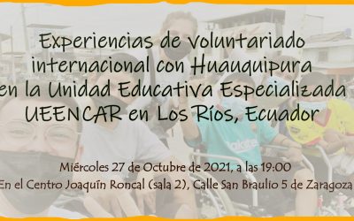 Charla sobre voluntariado internacional en el UEENCAR, Ecuador